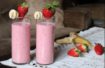 Batido de fresa y plátano